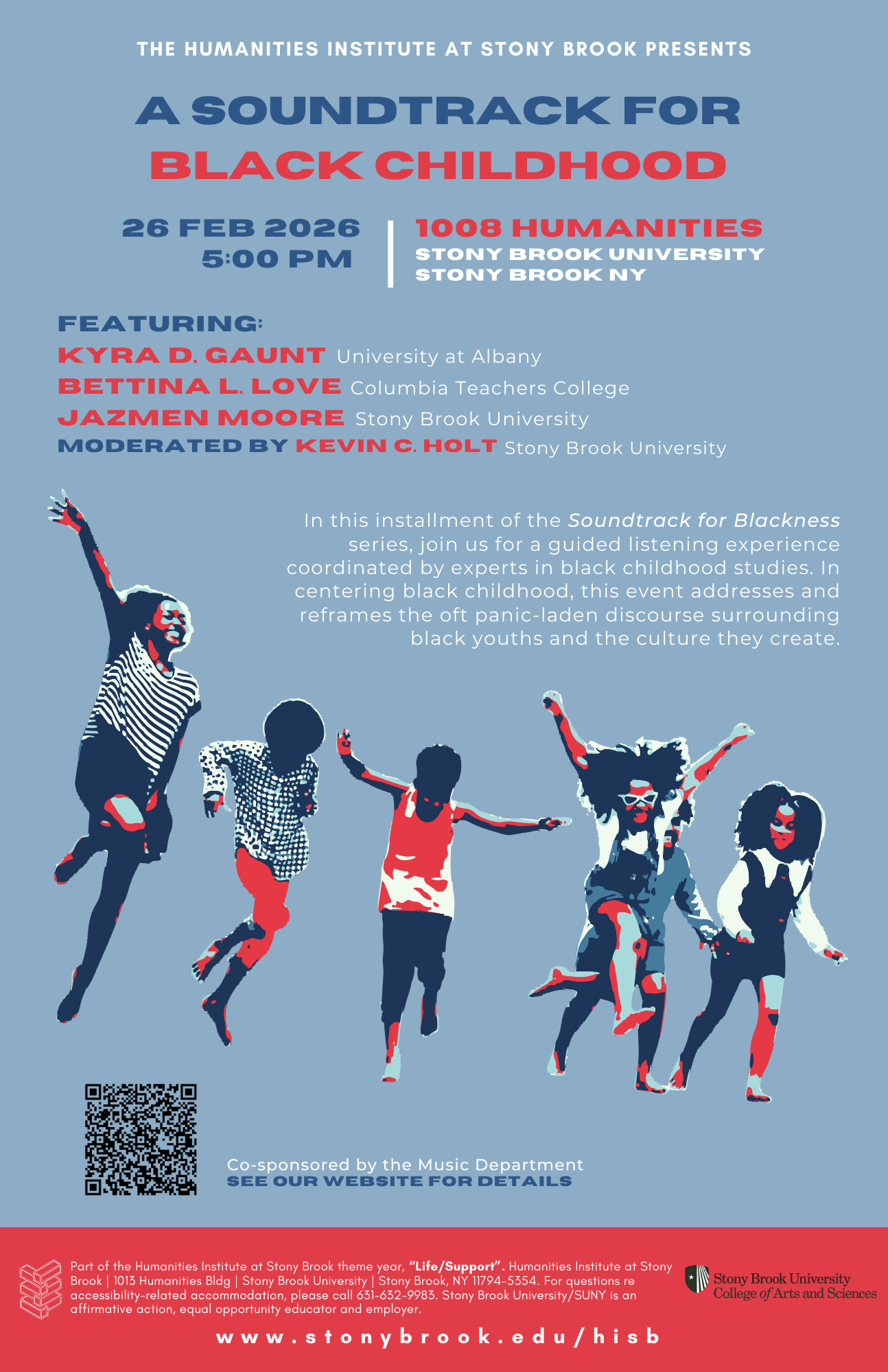 poster with painted figures of black children jumping