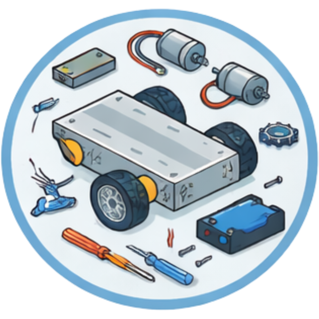 A robot in the process of being built