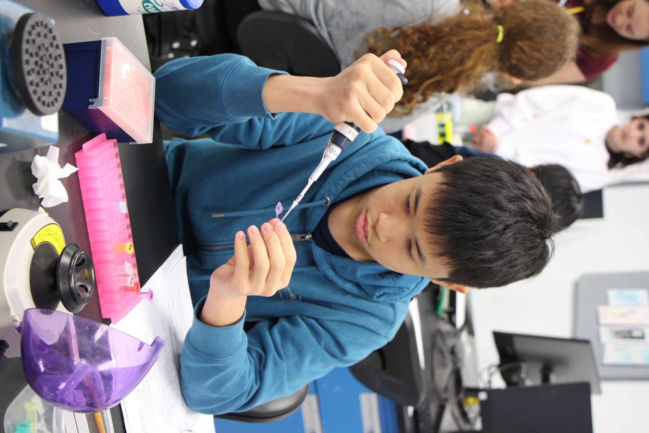 Student working on a project in a lab
