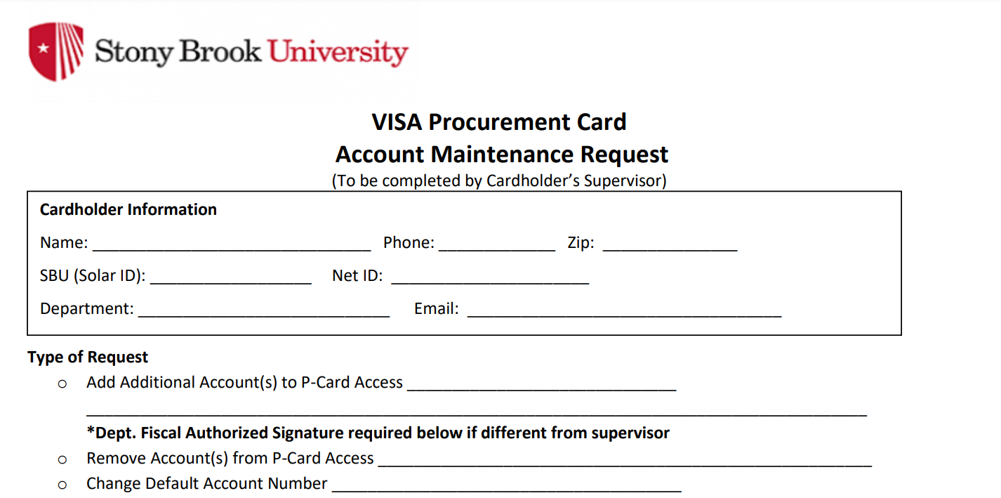 Account Maintenance Request Form