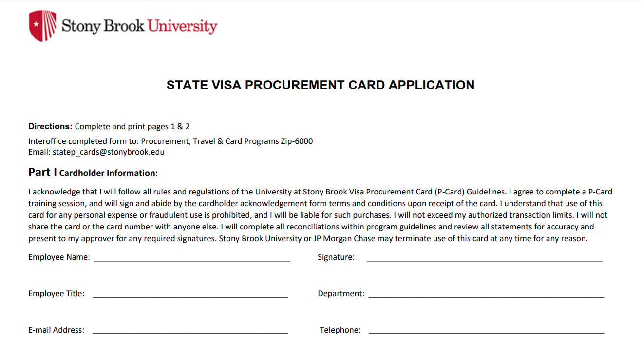 Procurement Card Application