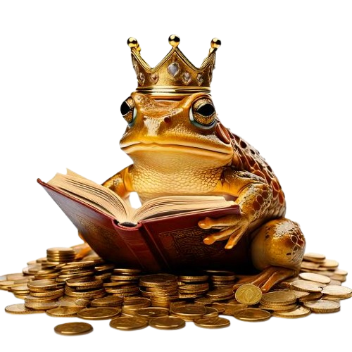 gold frog with money